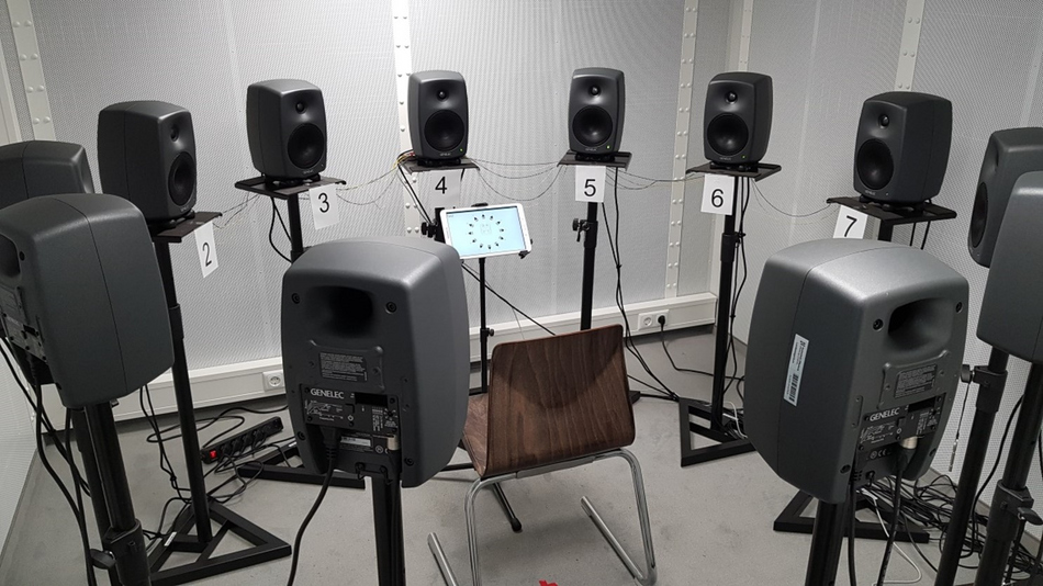 Lautsprecher-Kreis für Richtungshörexperimente und zum Rendering virtueller akustischer Szenen